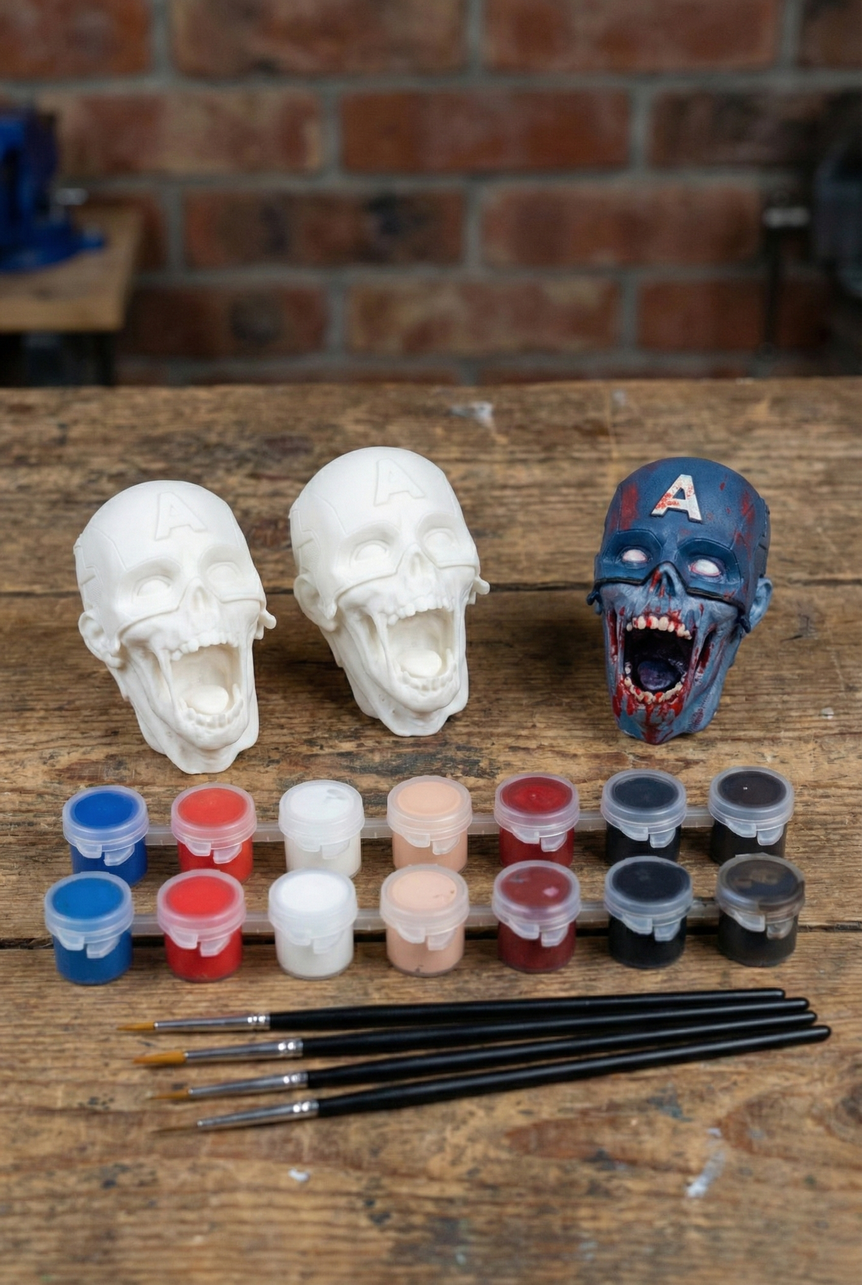 Zombie Captain America: Kendin Yap (DIY) 3D Magnet Boyama Seti | Marvel Zombies Temalı